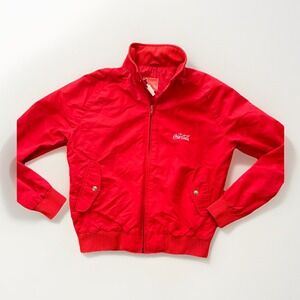 Vintage Coca Cola Employee Jacket Medium Red Nylon Communicorp USA Zipper‎